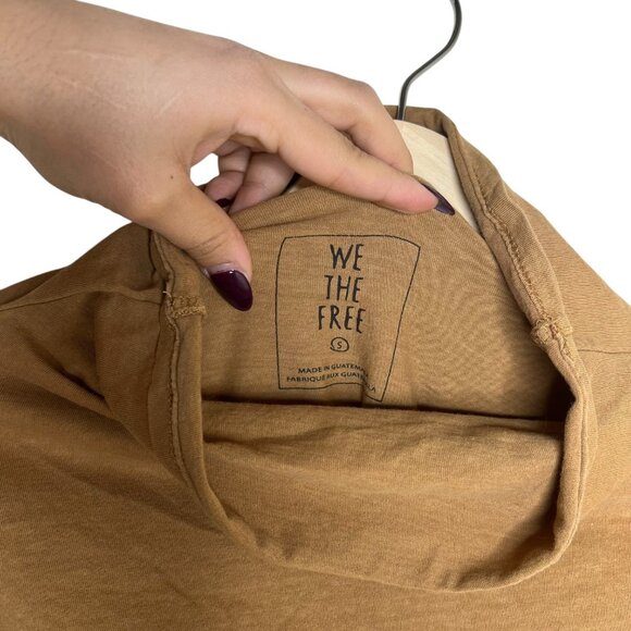 We the Free Womens Cotton Flare Sleeve‎ Shirt Brown Size Small Boho Oversized - Picture 5 of 10
